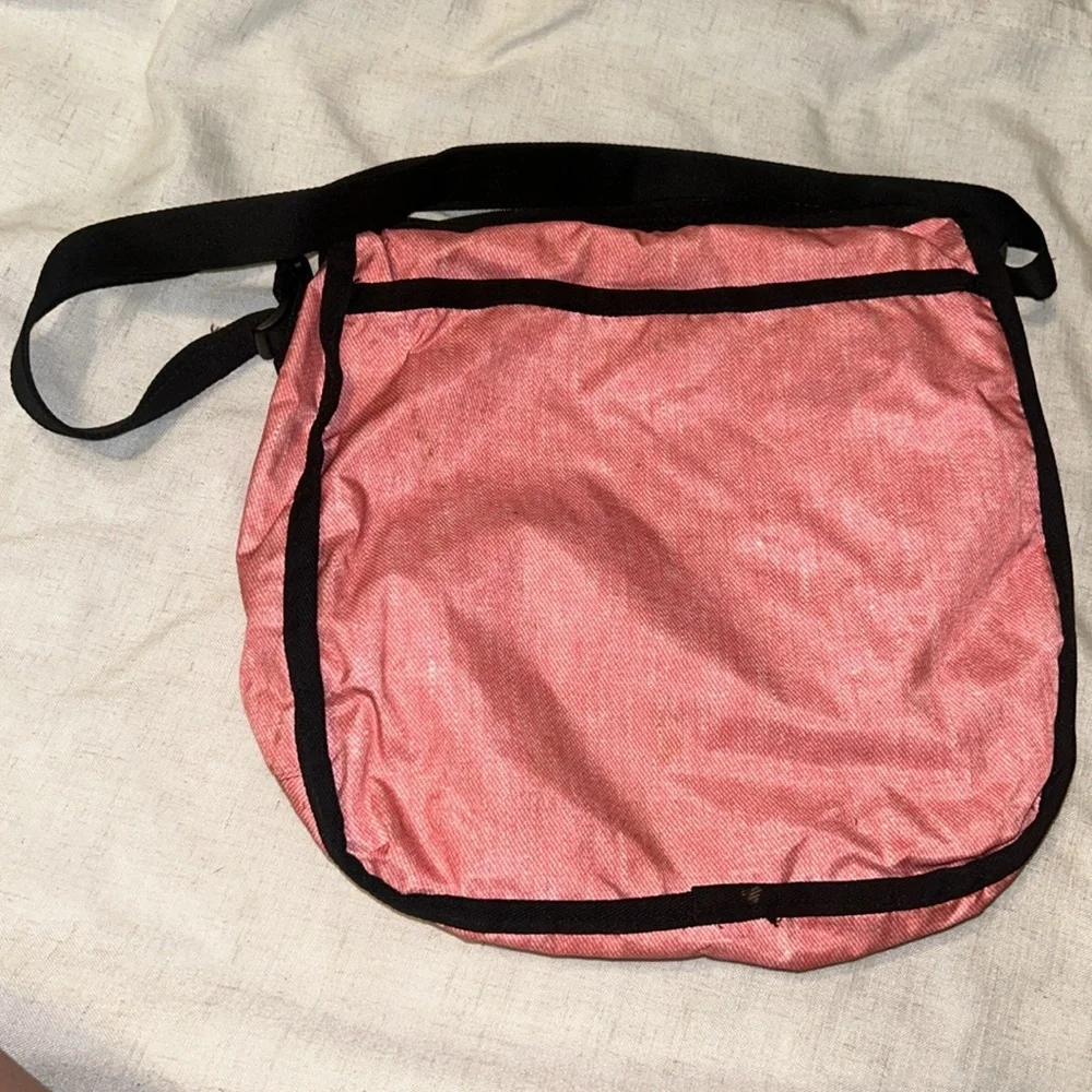 Lesportsac Pink Crossbody Hobo Bag with Black Trim